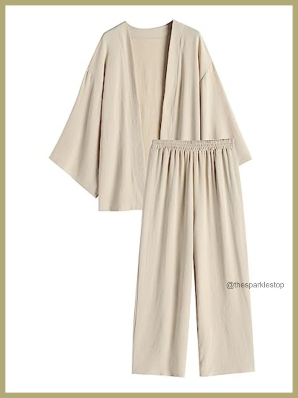 Women's 2 Piece Tracksuit Set Loose Cardigan Wide Leg Pants Cotton Blend